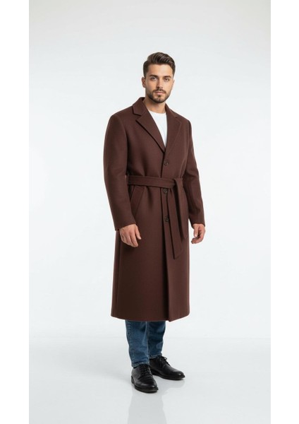 Erkek Kaşe Uzun Palto – Kışlık, Kuşaklı, Şık Modern Tasarım fırsatları