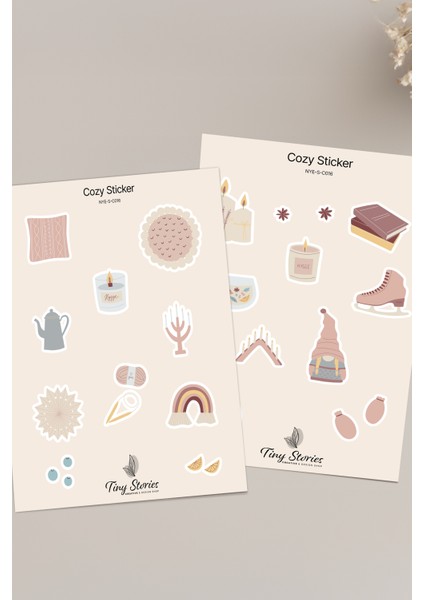 Cozy Temalı Sticker Seti - 6 Adet / Ajanda, Defter,bullet Journal,scrapbook fırsatları