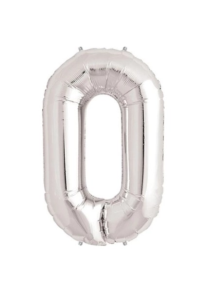 Gümüş Rengi Folyo Rakam Balon 1 Metre