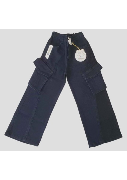 429742 Kız Kot Pantolon 5/8 Yaş - Siyah - 7-8 Yaş