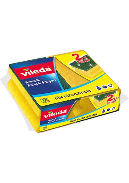 Sünger 2'li Yeşil Oluklu (3 Adet)