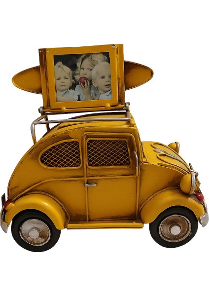 Dekoratif Sarı Metal Araba Çerçeveli ve Kumbaralı modelleri