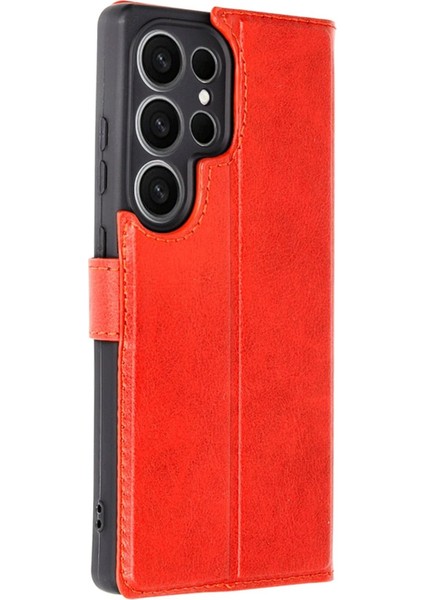 Samsung Galaxy S25 Ultra Kılıf Trend S Plus Kapaklı Kılıf - Kırmızı