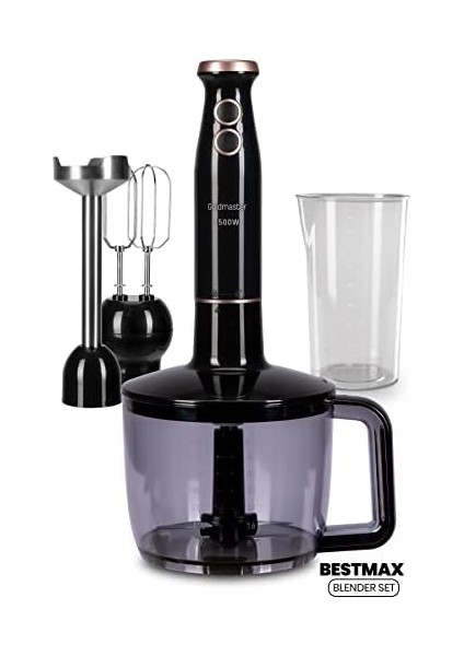 Bestmax Siyah Geniş Hazneli 1500W Paslanmaz Çelik 3in1 Multi