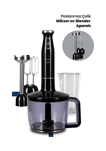 Bestmax Siyah Geniş Hazneli 1500W Paslanmaz Çelik 3in1 Multi fiyatları