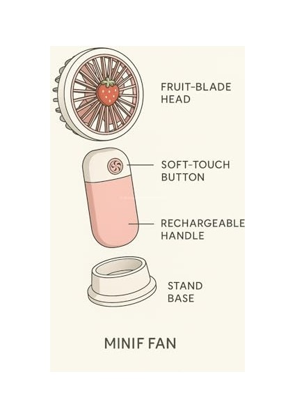 Mini Meyveli El Fanı, Taşınabilir Sessiz El Vantilatörü, Kompakt Serinletici, Yaz Tatili Için Pratik Kullanım, Karışık Renk Gönderimli fiyatları