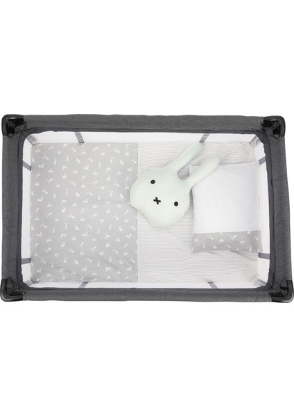 6 Parça Lüks Park Yatak Bebek Uyku Seti - Happy Rabbit