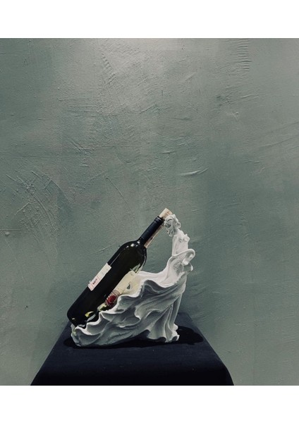 Dekoratif Kadın Figürlü Şaraplık Biblo – 30X26 cm Polyester Şişe Standı,