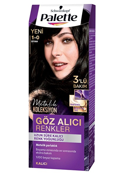 Pnc Palette Saç Boyası Göz Alıcı Renkler 1-0 Black (3 Adet)