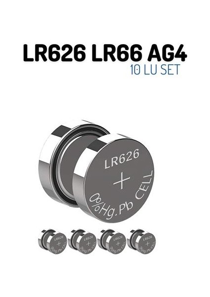 Turk LR626 LR66 Ag4 1.55V 10 Adet Alkaline Pil
