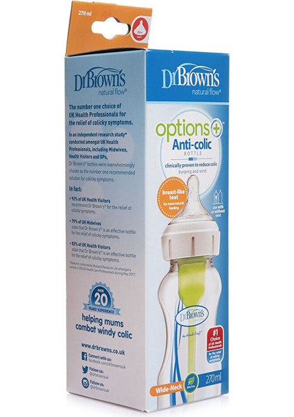 Db 91600 Dr Browns Options+ Geniş Ağız Antikolik Pp Biberon 270 ml 0+ Ay (5 Adet) fiyatları