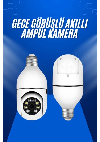 Ev Kamerası Wifi Kamerası Gece Görüşlü Akıllı Ampül Kamera - ME001W-51M0A7