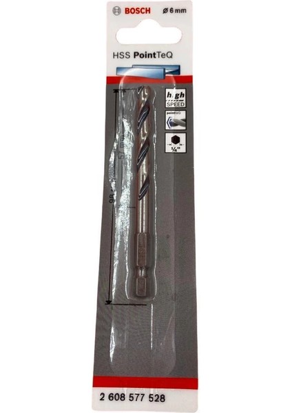 Bosch Point Teq Altıgen Şaftlı Hss Matkap Ucu 6 mm