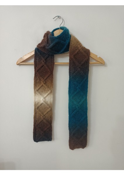 Renk Geçişli Ince Örgü Atkı El Örgüsü Akrilik Ombre Şal modelleri