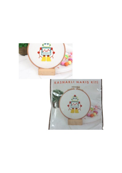 Nakış Kitleri Kasnaklı 8.6 x 6 cm Robot