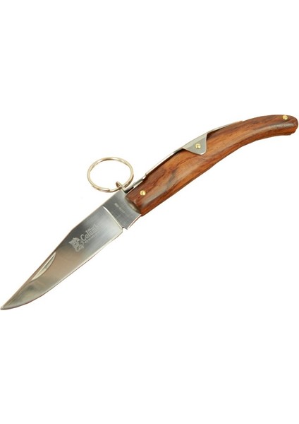 Okapi GC2079B Kahverengi Kamp Çakı 19CM - Manuel, Kemerlikli, Ahşap Sap