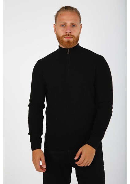 Fermuarlı Dik Yaka Triko Kazak fiyatları