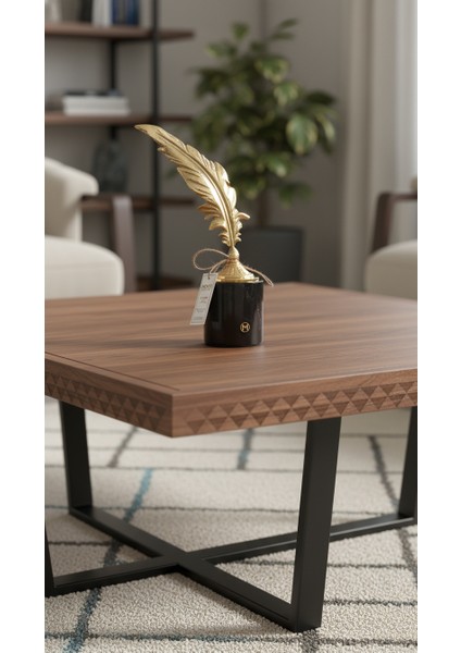 El Yapımı Mermer Taşlı Bronz Desenli Obje