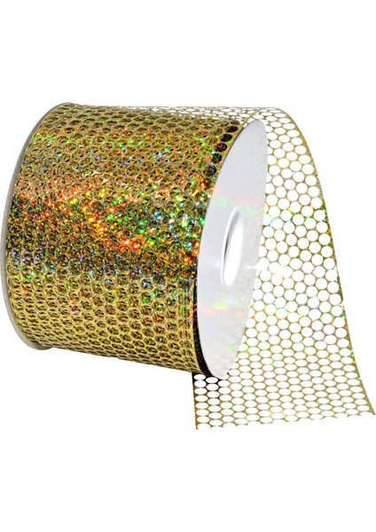 Morex Ribbon Poli Petek Kurdele, 8,25 cm x 127 M, Luxor Altın