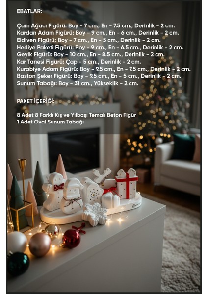 Dekoratif Beton Yılbaşı Setleri, Yeni Yıl Dekoru, Figür, Biblo, Obje, Yılbaşı Ağacı Süsü fırsatları