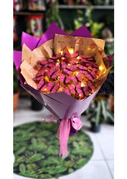 Kelebek Buketi Işıklı (Pvc) Kelebek Özel Gün Hediyesi Sevdiklerinize Özel fiyatları