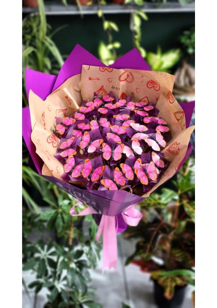 Kelebek Buketi Işıklı (Pvc) Kelebek Özel Gün Hediyesi Sevdiklerinize Özel modelleri