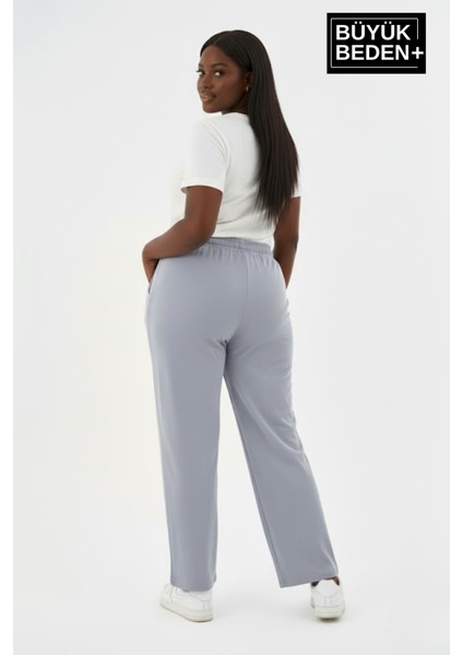 Kadın Büyük Beden Brooklyn Baskılı Rahat Kesim Lastikli Bel Paça Reçme Eşofman Altı SPR26EAK952-2 fiyatları