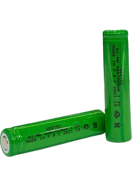1.2V 700 Mah - Aaa - Ni-Mh Şarjlı Pil - Başsız / Flat Head