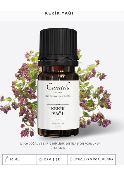 Kekik Yağı 10 ml – Doğal Arındırıcı Özellikli, %100 Saf ve Doğal (Thyme Oil)