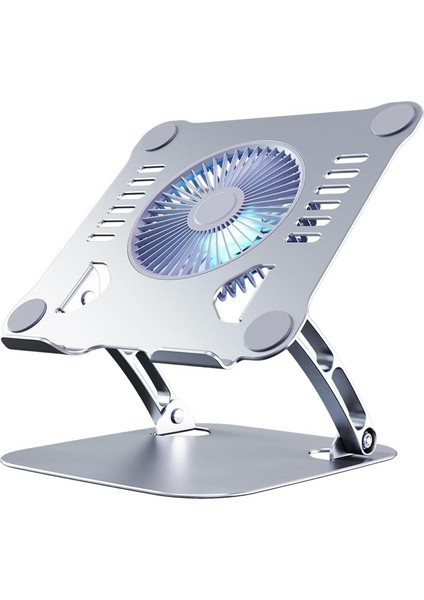 Dizüstü Bilgisayar Standı, Ayarlanabilir Yükseklik, Soğutucu Fanlı, Alüminyum, Gümüş modelleri