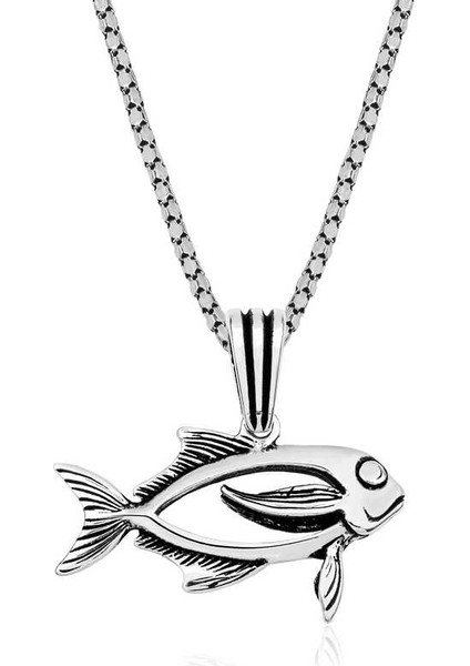 925 Ayar Gümüş Balık Gümüş Kolye T6151 (972972)