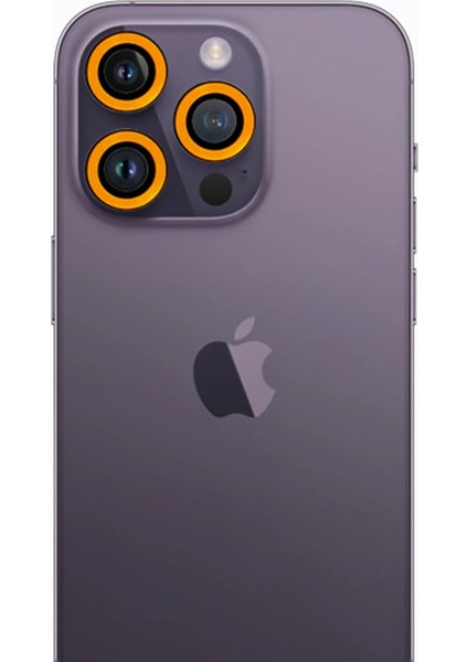 iPhone 12 Pro Max Neon Fosforlu Kamera Lens - SARI-(5796) - BI001V-4Y6RW4