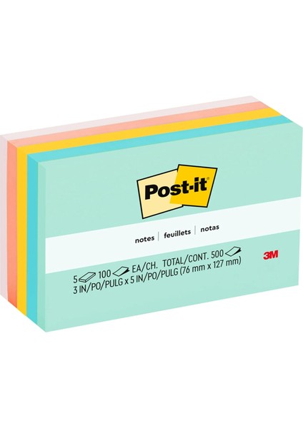 Notlar, 7,6 x 12,7 Cm, 5 Blok, Amerika&apos;n N No. 1 Favorite Sticky Notes, Marseille Koleksiyonu, Pastel Renkler (Pembe, Nane, Sar), Geri D N T R Lebilir (655-AST) modelleri