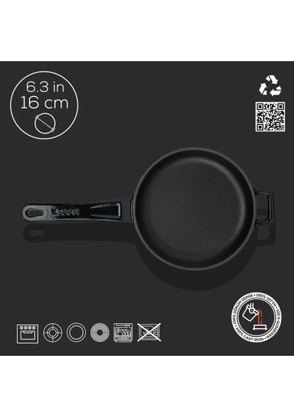Döküm Yuvarlak Kızartma Tavası Döküm Demir Yekpare Saplı ÇAP(Ø)16CM. modelleri
