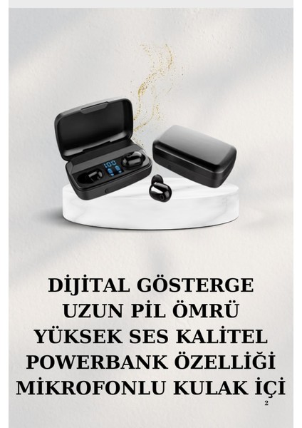 Dijital Göstergeli Bluetooth Kulaklık Kablosuz Tws Stereo Bluetooth 5.0 - ME001W-51MHX7 fiyatları