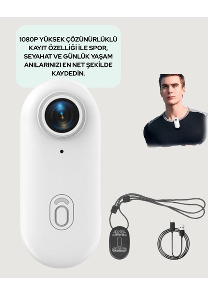 360° Klipsli Manyetik Spor Kamera Yüksek Çözünürlük - ME001W-51L1C9 fiyatları