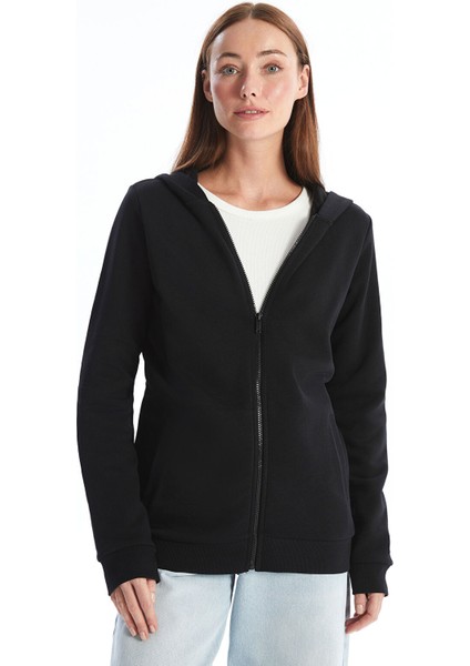 Yeni Sezon Kapüşonlu Kadın Kalın Fermuarlı Sweatshirt