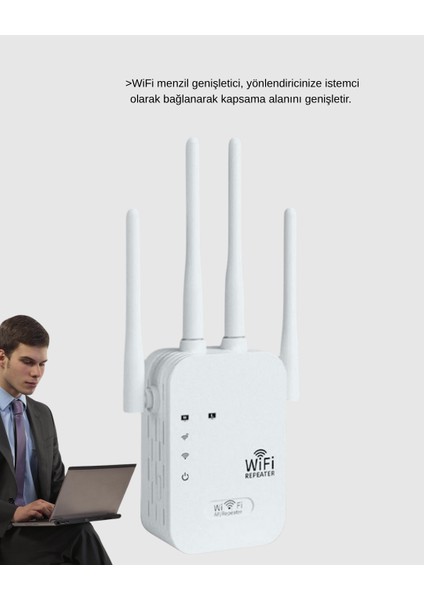 50 Cihaz Destekli 300MBPS Kablosuz Sinyal Güçlendirici RJ45 Kablolu Kullanım - ME001W-51UAN8 indirimleri