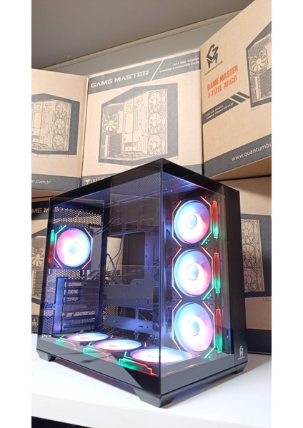 Game Master F7 Lite 7 Fanlı Argb Kumandalı Kontrolcülü Gaming Pc Kasa Akvaryum Kasa fırsatları