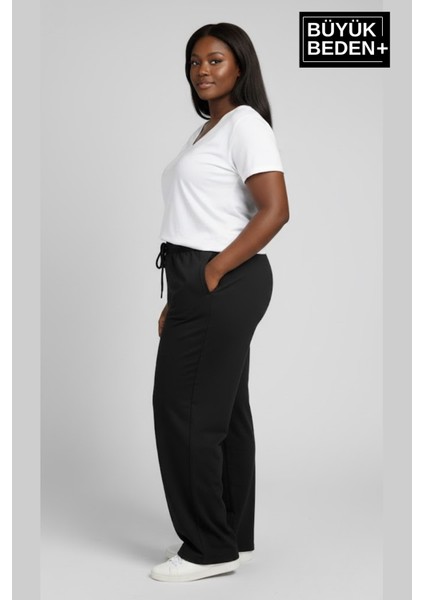 Kadın Büyük Beden Rahat Kesim Lastikli Bel Paça Reçmeli Eşofman Altı SPR26EAK952 fiyatları