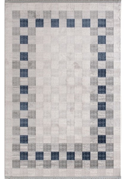 Artemis Halı Davina 09782D Krem Mavi Halı Yumuşak Dokulu Salon Koridor Mutfak Yatak Odası Halısı