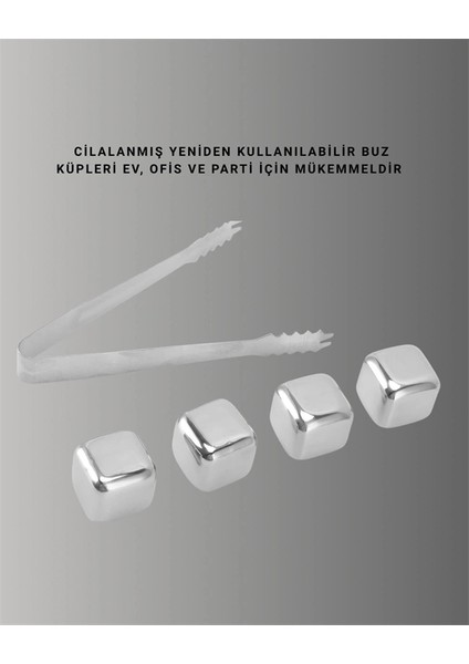 Paslanmaz Metal Buz Küpleri-Çok Amaçlı Kullanıma Uygun