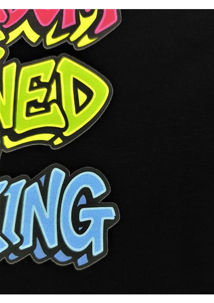 Renkli Slogan Baskılı Pamuklu Unisex Uzun Kollu Çocuk T-Shirt (Sweatshirt)