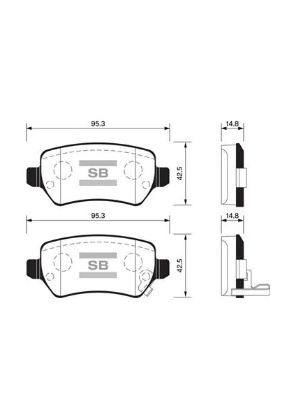 Sangsın SP1536 Arka Fren Balata Kıa Ceed 1.4l 1.6l Gdı. Crdı 12->/ Venga 1.4l 1.6l 09-> / Hyundaı IX20 1.4l 10-> / Opel Astra G H 98-> / Merıva 03-> / Zafıra 00-> / Combo 02-> 1605967-1605086-583021PA
