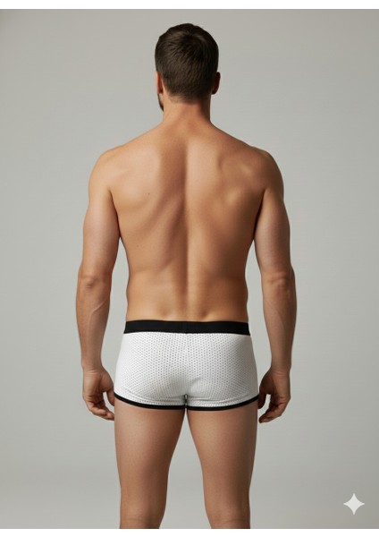 Erkek File Beyaz Biyeli Boxer Iç Çamaşırı fiyatları