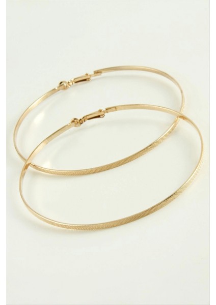 Noktalı Metal Halka Küpe 8 cm