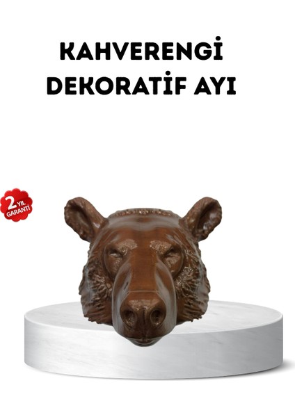 Ev ve Ofis Için Dekoratif Ayı Başı Heykel Hediyelik Duvar Aksesuarı - BI001V-4YVPB6