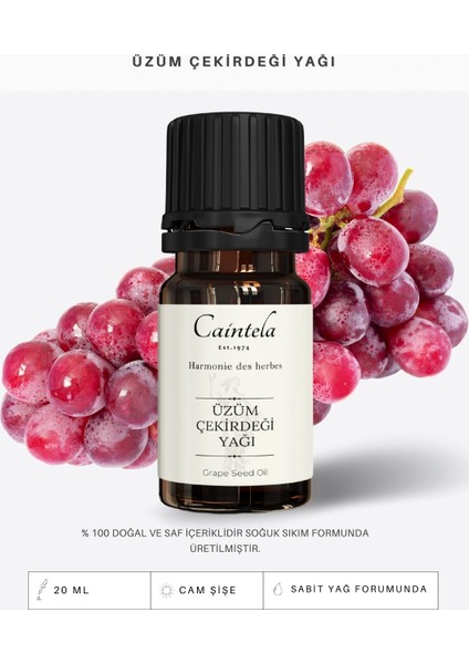 Üzüm Çekirdeği Yağı 20 ml – Saç Köklerinin Nemlenmesine Yardımcı, %100 Doğal ve Saf (Grape Seed Oil)