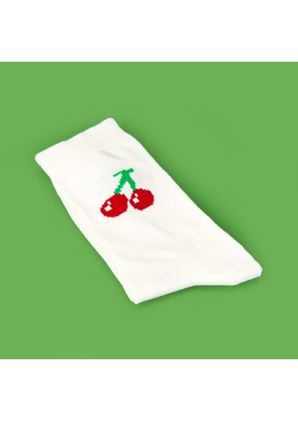 Soft Cherry Çorap - Ekru