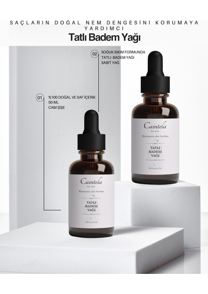 Tatlı Badem Yağı 50 ml – Saçların Doğal Nem Dengesini Korumaya Yardımcı, %100 Doğal ve Saf fiyatları